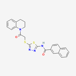 molecular formula C24H20N4O2S2 B2876274 N-(5-((2-(3,4-dihydroquinolin-1(2H)-yl)-2-oxoethyl)thio)-1,3,4-thiadiazol-2-yl)-2-naphthamide CAS No. 391868-98-7