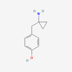 molecular formula C10H13NO B2876275 4-((1-Aminocyclopropyl)methyl)phenol CAS No. 869535-77-3