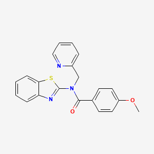 molecular formula C21H17N3O2S B2876276 N-(benzo[d]thiazol-2-yl)-4-methoxy-N-(pyridin-2-ylmethyl)benzamide CAS No. 898350-94-2