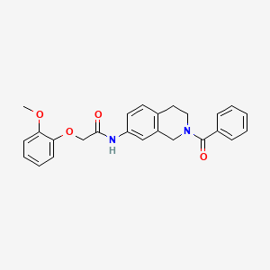 molecular formula C25H24N2O4 B2876280 N-(2-benzoyl-1,2,3,4-tetrahydroisoquinolin-7-yl)-2-(2-methoxyphenoxy)acetamide CAS No. 955718-69-1