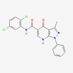 molecular formula C20H14Cl2N4O2 B2876281 N-(2,5-dichlorophenyl)-3-methyl-4-oxo-1-phenyl-4,7-dihydro-1H-pyrazolo[3,4-b]pyridine-5-carboxamide CAS No. 941995-53-5