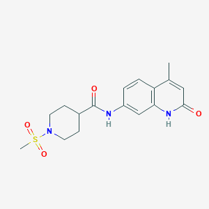 N-(4-methyl-2-oxo-1,2-dihydroquinolin-7-yl)-1-(methylsulfonyl)piperidine-4-carboxamide