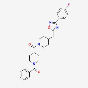 1-Benzoyl-4-[(4-{[3-(4-fluorophenyl)-1,2,4-oxadiazol-5-yl]methyl}piperidin-1-yl)carbonyl]piperidine