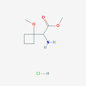 molecular formula C8H16ClNO3 B2876308 Methyl 2-amino-2-(1-methoxycyclobutyl)acetate hydrochloride CAS No. 2228084-18-0