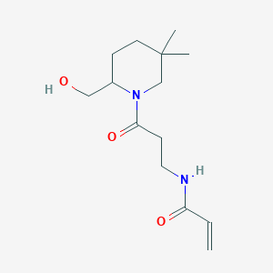 molecular formula C14H24N2O3 B2876309 N-[3-[2-(Hydroxymethyl)-5,5-dimethylpiperidin-1-yl]-3-oxopropyl]prop-2-enamide CAS No. 2361803-33-8