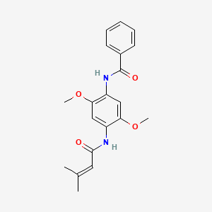 molecular formula C20H22N2O4 B2876317 N-(2,5-dimethoxy-4-(3-methylbut-2-enamido)phenyl)benzamide CAS No. 685847-44-3