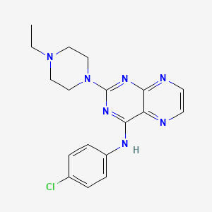 molecular formula C18H20ClN7 B2876334 N-(4-chlorophenyl)-2-(4-ethylpiperazin-1-yl)pteridin-4-amine CAS No. 946289-11-8