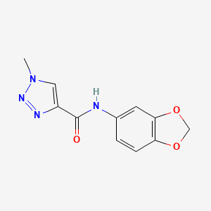 molecular formula C11H10N4O3 B2876346 N-(2H-1,3-benzodioxol-5-yl)-1-methyl-1H-1,2,3-triazole-4-carboxamide CAS No. 1207009-99-1