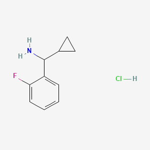 molecular formula C10H13ClFN B2876372 Cyclopropyl(2-fluorophenyl)methanamine hydrochloride CAS No. 844470-93-5