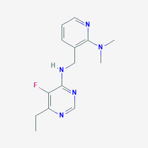 molecular formula C14H18FN5 B2876409 N-{[2-(dimethylamino)pyridin-3-yl]methyl}-6-ethyl-5-fluoropyrimidin-4-amine CAS No. 2415585-91-8