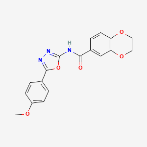 molecular formula C18H15N3O5 B2876441 N-[5-(4-methoxyphenyl)-1,3,4-oxadiazol-2-yl]-2,3-dihydro-1,4-benzodioxine-6-carboxamide CAS No. 904277-33-4