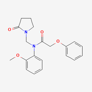 molecular formula C20H22N2O4 B2876449 N-(2-methoxyphenyl)-N-[(2-oxopyrrolidin-1-yl)methyl]-2-phenoxyacetamide CAS No. 852132-13-9