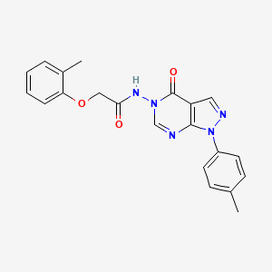 molecular formula C21H19N5O3 B2876451 N-(4-oxo-1-(p-tolyl)-1H-pyrazolo[3,4-d]pyrimidin-5(4H)-yl)-2-(o-tolyloxy)acetamide CAS No. 899737-45-2