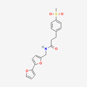 molecular formula C19H19NO5S B2876453 N-({[2,2'-bifuran]-5-yl}methyl)-3-(4-methanesulfonylphenyl)propanamide CAS No. 2034564-29-7
