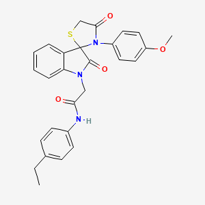 molecular formula C27H25N3O4S B2876455 N-(4-ethylphenyl)-2-(3'-(4-methoxyphenyl)-2,4'-dioxospiro[indoline-3,2'-thiazolidin]-1-yl)acetamide CAS No. 894560-59-9