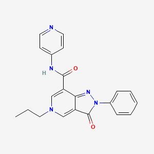 molecular formula C21H19N5O2 B2876461 3-oxo-2-phenyl-5-propyl-N-(pyridin-4-yl)-2H,3H,5H-pyrazolo[4,3-c]pyridine-7-carboxamide CAS No. 921834-10-8
