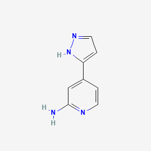molecular formula C8H8N4 B2876467 4-(1H-pyrazol-3-yl)pyridin-2-amine CAS No. 865605-08-9