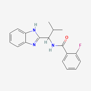 molecular formula C18H18FN3O B2876470 N-[1-(1H-benzimidazol-2-yl)-2-methylpropyl]-2-fluorobenzamide CAS No. 852386-62-0
