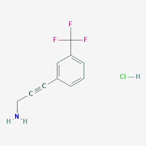 molecular formula C10H9ClF3N B2876485 3-[3-(Trifluoromethyl)phenyl]prop-2-yn-1-amine hydrochloride CAS No. 1052550-23-8