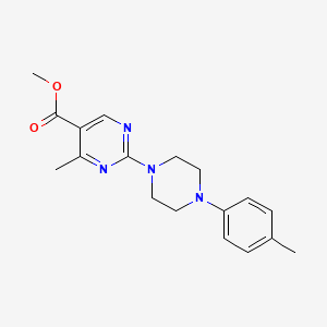 molecular formula C18H22N4O2 B2876495 Methyl 4-methyl-2-[4-(4-methylphenyl)piperazin-1-yl]pyrimidine-5-carboxylate CAS No. 1710202-79-1
