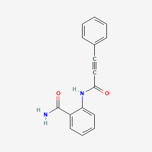 molecular formula C16H12N2O2 B2876497 2-(3-phenylprop-2-ynamido)benzamide CAS No. 124213-65-6