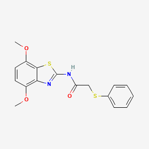 molecular formula C17H16N2O3S2 B2876501 N-(4,7-dimethoxybenzo[d]thiazol-2-yl)-2-(phenylthio)acetamide CAS No. 895488-92-3