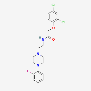 molecular formula C20H22Cl2FN3O2 B2876503 2-(2,4-dichlorophenoxy)-N-(2-(4-(2-fluorophenyl)piperazin-1-yl)ethyl)acetamide CAS No. 1049439-99-7