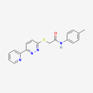 molecular formula C18H16N4OS B2876504 N-(4-methylphenyl)-2-(6-pyridin-2-ylpyridazin-3-yl)sulfanylacetamide CAS No. 893995-24-9