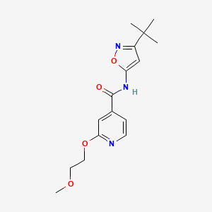 molecular formula C16H21N3O4 B2876531 N-(3-tert-butyl-1,2-oxazol-5-yl)-2-(2-methoxyethoxy)pyridine-4-carboxamide CAS No. 2034360-63-7