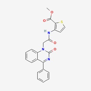 molecular formula C22H17N3O4S B2876543 methyl 3-[2-(2-oxo-4-phenyl-1,2-dihydroquinazolin-1-yl)acetamido]thiophene-2-carboxylate CAS No. 932530-47-7