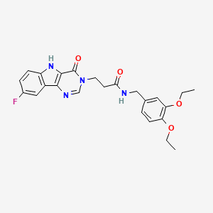 molecular formula C24H25FN4O4 B2876554 N-(3,4-diethoxybenzyl)-3-(8-fluoro-4-oxo-4,5-dihydro-3H-pyrimido[5,4-b]indol-3-yl)propanamide CAS No. 1105213-89-5