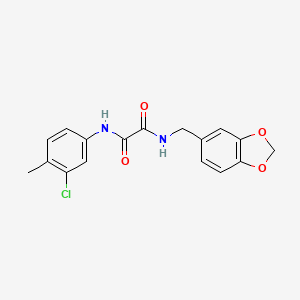 molecular formula C17H15ClN2O4 B2876559 N-(1,3-benzodioxol-5-ylmethyl)-N'-(3-chloro-4-methylphenyl)ethanediamide CAS No. 428823-80-7