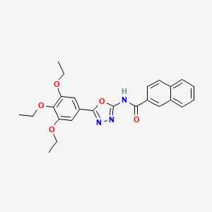 molecular formula C25H25N3O5 B2876592 N-[5-(3,4,5-triethoxyphenyl)-1,3,4-oxadiazol-2-yl]naphthalene-2-carboxamide CAS No. 891129-41-2