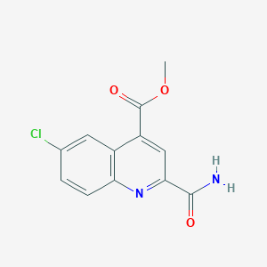 molecular formula C12H9ClN2O3 B2876598 Methyl 2-carbamoyl-6-chloroquinoline-4-carboxylate CAS No. 1799762-99-4