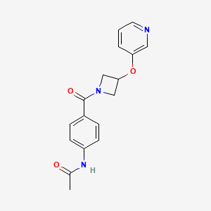 molecular formula C17H17N3O3 B2876611 N-(4-(3-(pyridin-3-yloxy)azetidine-1-carbonyl)phenyl)acetamide CAS No. 1903065-82-6