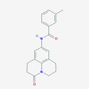 molecular formula C20H20N2O2 B2876613 3-methyl-N-(3-oxo-1,2,3,5,6,7-hexahydropyrido[3,2,1-ij]quinolin-9-yl)benzamide CAS No. 898427-52-6