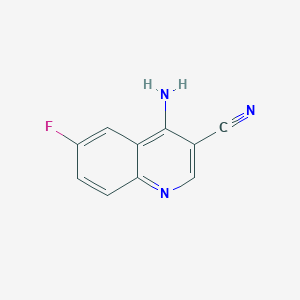 molecular formula C10H6FN3 B2876638 4-Amino-6-fluoroquinoline-3-carbonitrile CAS No. 1146293-12-0