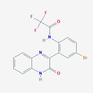 molecular formula C16H9BrF3N3O2 B2876666 N-(4-bromo-2-(3-oxo-3,4-dihydroquinoxalin-2-yl)phenyl)-2,2,2-trifluoroacetamide CAS No. 887198-43-8