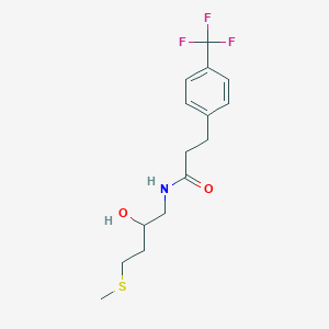 molecular formula C15H20F3NO2S B2876696 N-[2-hydroxy-4-(methylsulfanyl)butyl]-3-[4-(trifluoromethyl)phenyl]propanamide CAS No. 2310096-59-2