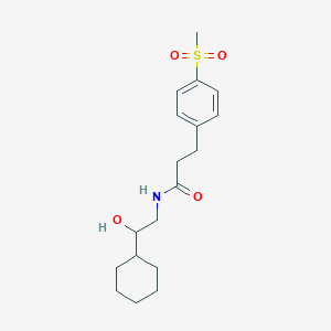 molecular formula C18H27NO4S B2876703 N-(2-cyclohexyl-2-hydroxyethyl)-3-(4-methanesulfonylphenyl)propanamide CAS No. 2034415-32-0