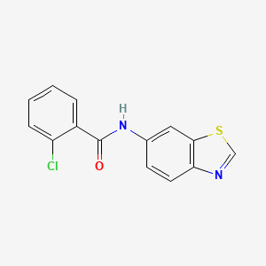 molecular formula C14H9ClN2OS B2876705 N-(1,3-benzothiazol-6-yl)-2-chlorobenzamide CAS No. 941877-34-5
