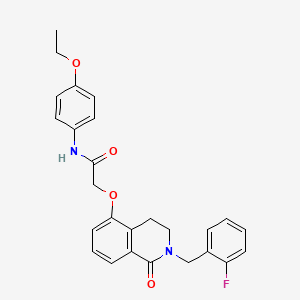molecular formula C26H25FN2O4 B2876710 N-(4-ethoxyphenyl)-2-({2-[(2-fluorophenyl)methyl]-1-oxo-1,2,3,4-tetrahydroisoquinolin-5-yl}oxy)acetamide CAS No. 850907-09-4