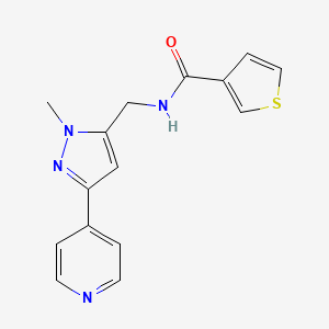 N-[(2-Methyl-5-pyridin-4-ylpyrazol-3-yl)methyl]thiophene-3-carboxamide