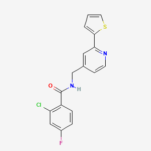 2-chloro-4-fluoro-N-((2-(thiophen-2-yl)pyridin-4-yl)methyl)benzamide