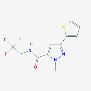 1-methyl-3-(thiophen-2-yl)-N-(2,2,2-trifluoroethyl)-1H-pyrazole-5-carboxamide
