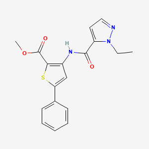 molecular formula C18H17N3O3S B2876728 methyl 3-(1-ethyl-1H-pyrazole-5-amido)-5-phenylthiophene-2-carboxylate CAS No. 1170787-12-8