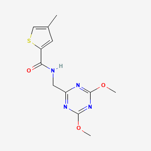 molecular formula C12H14N4O3S B2876729 N-[(4,6-dimethoxy-1,3,5-triazin-2-yl)methyl]-4-methylthiophene-2-carboxamide CAS No. 2034411-32-8