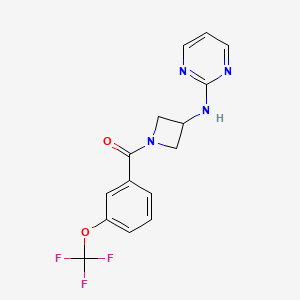 molecular formula C15H13F3N4O2 B2876731 N-{1-[3-(trifluoromethoxy)benzoyl]azetidin-3-yl}pyrimidin-2-amine CAS No. 2034223-28-2
