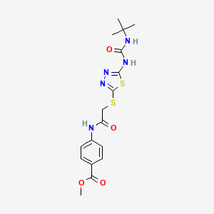 Methyl 4-(2-((5-(3-(tert-butyl)ureido)-1,3,4-thiadiazol-2-yl)thio)acetamido)benzoate