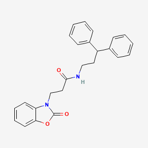 molecular formula C25H24N2O3 B2876754 N-(3,3-diphenylpropyl)-3-(2-oxo-2,3-dihydro-1,3-benzoxazol-3-yl)propanamide CAS No. 853751-89-0